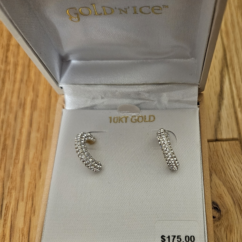 Sparkly Gold & Ice Earrings